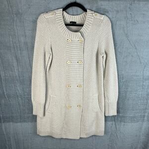 Talbots Cream Button-Front Cardigan Sweater